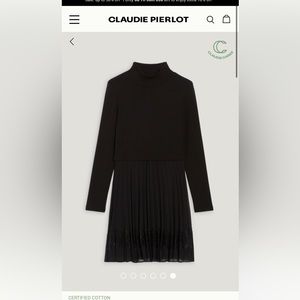 TELI SHORT BLACK PLEATED DRESS Claudie Pierlot Paris